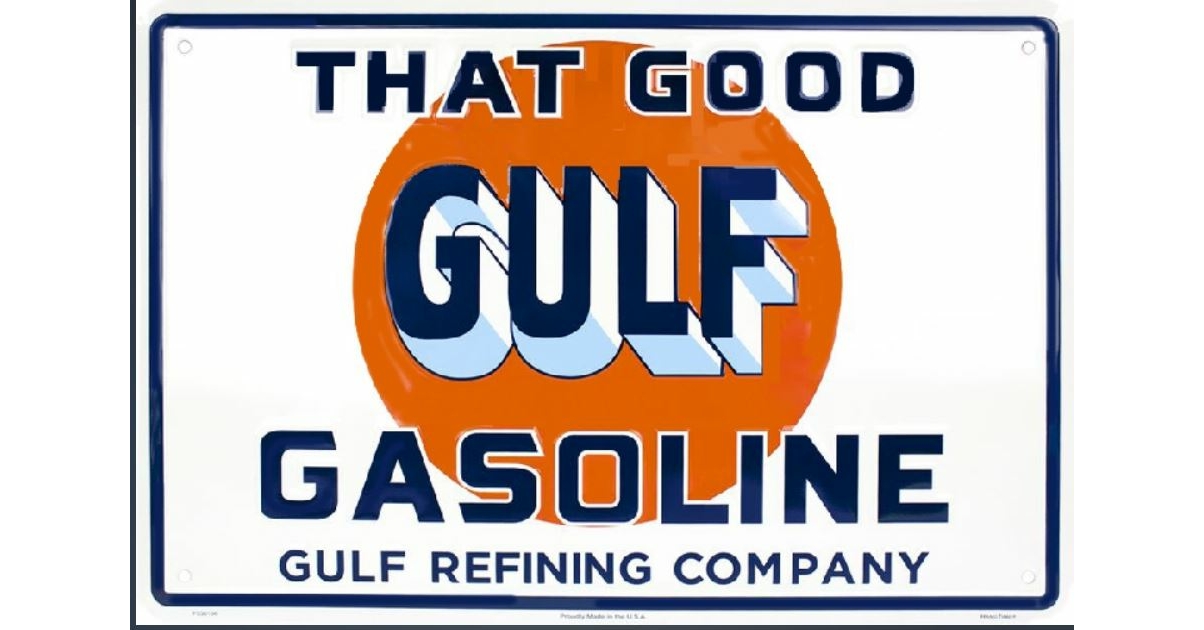 Plaque vintage gulf, déco gulf, décoration steve mcqueen